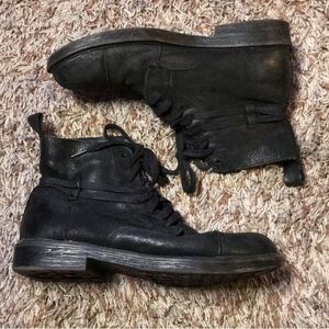Harley-Davidson Black Leather Lace-Up Boots